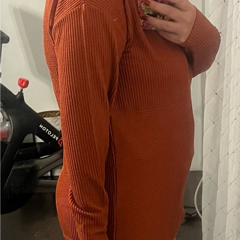 Rust Color Ribbed Tunic - Picture 6 of 7